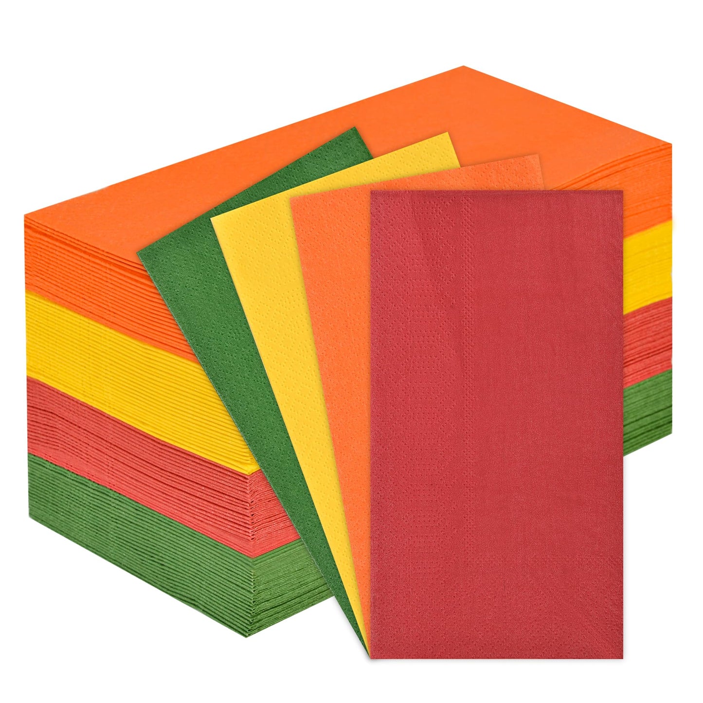 100 Pcs Fall Guest Paper Napkins Red Orange Yellow Green Thanksgiving Hand Towels Gradient Autumn Harvest Disposable 3 Ply Bathroom Napkins for Party Supplies Table Decor