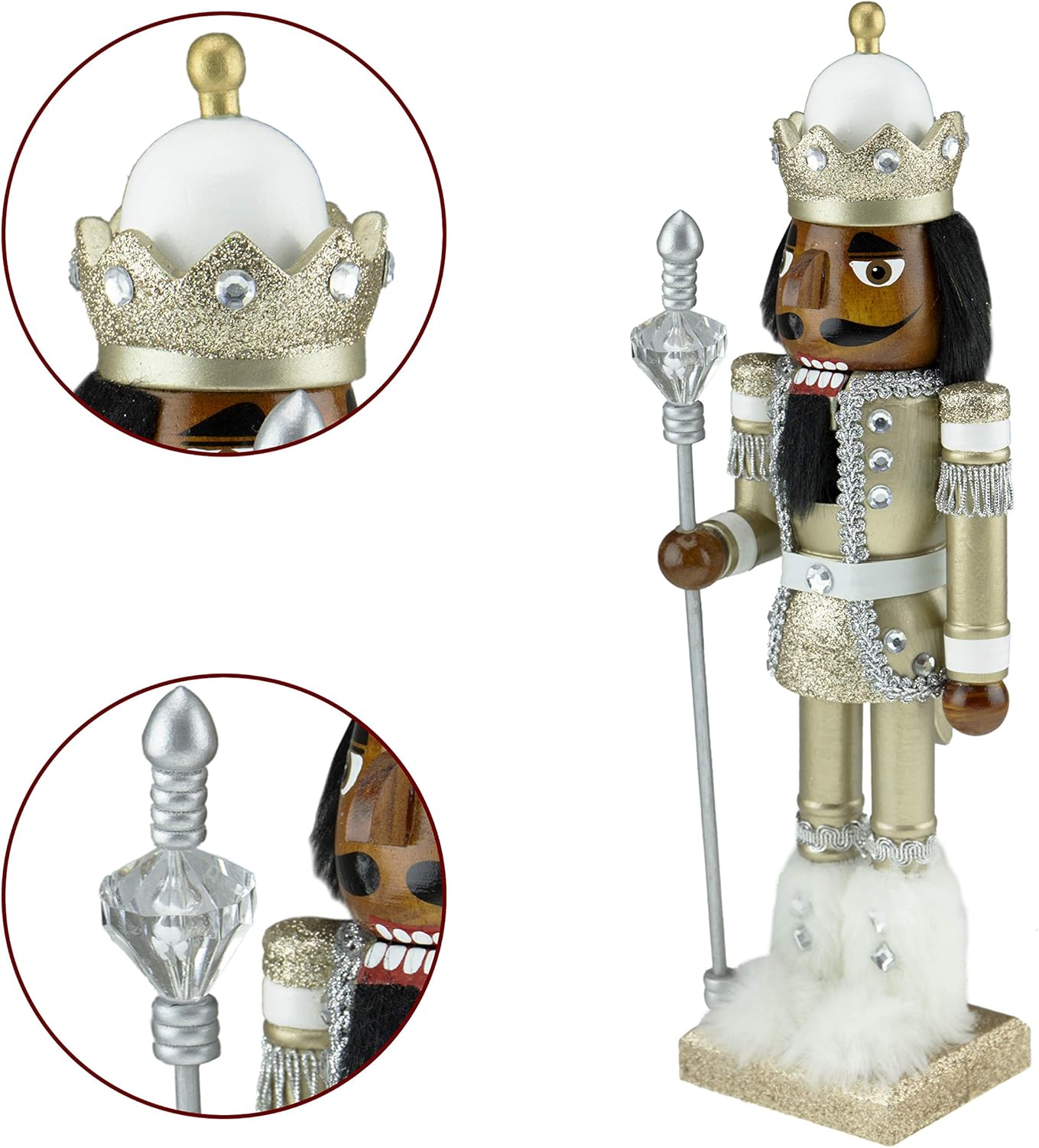 Red Prince 12-Inch Wooden Nutcracker - Festive Christmas Décor for Shelves & Tables