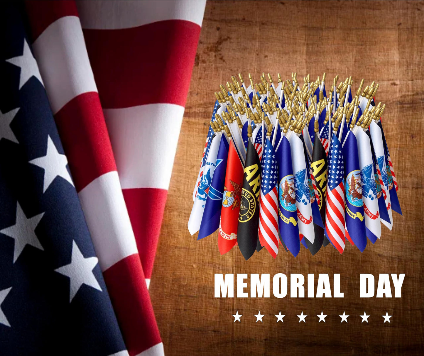 LUSEOAN 20 Pack Military Flag Set Small Mini Army Armed Forces All Branches Handheld Flags on Wooden Stick for Veterans Day,Memorial Day,US Fourth of July Decorations,5x8 Inch
