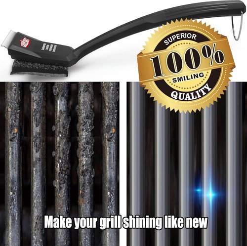 GRILLART Grill Brush - Ultra Safe & Efficient Bristle-Free Cleaner with Water Dunk Basin
