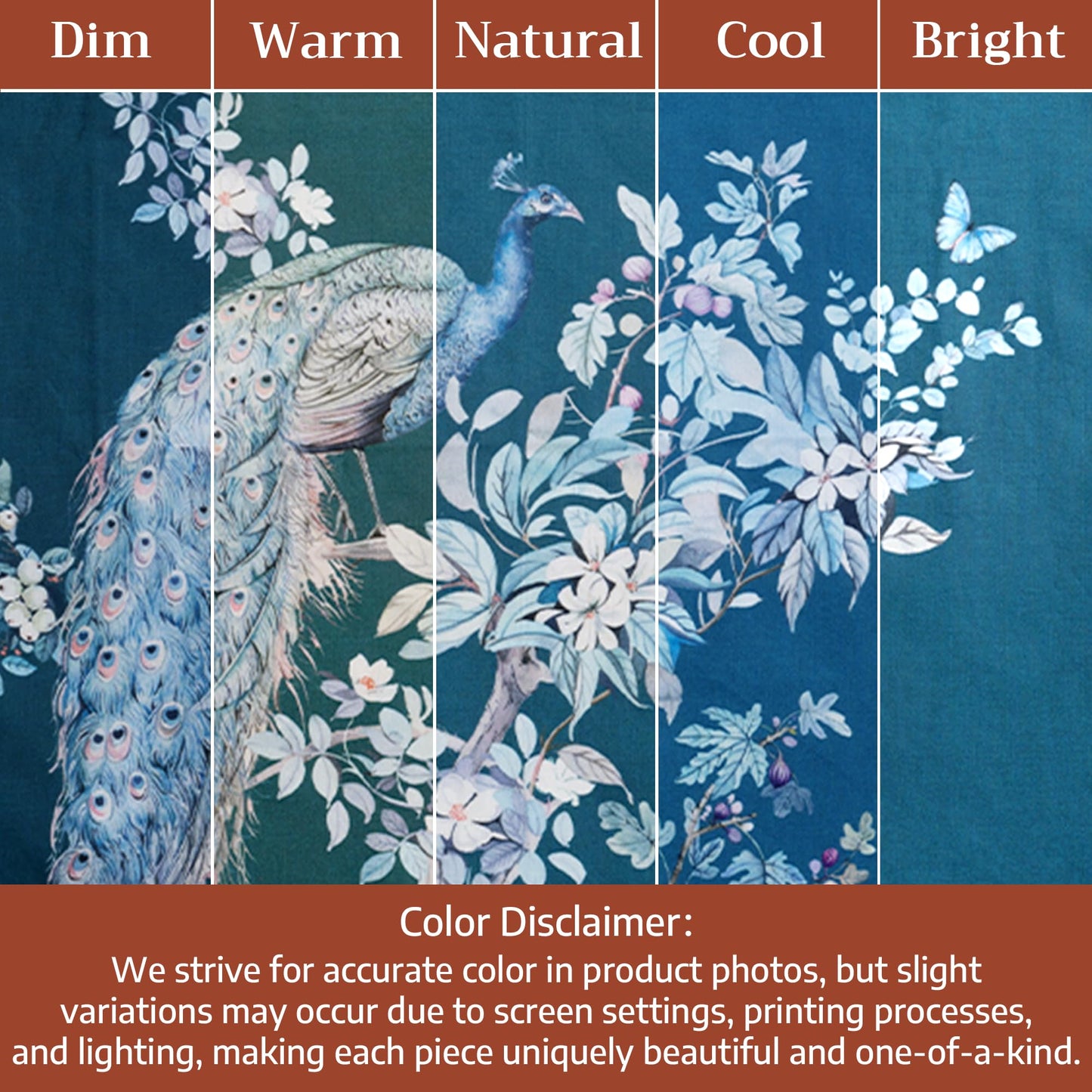 Maison d' Hermine Premium Table Cloth Rectangle Table 100% Combed Cotton 140 x 70 Inches Tablecloth Reusable Decorative for Dining Room, Farmhouse, Party, Festive & Wedding - Peacock Utopia - Deep Sea