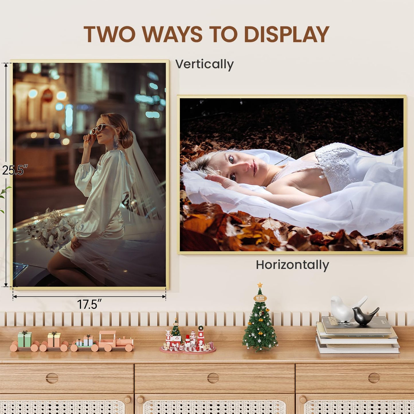 Heimlove 18x26 Aluminum Picture Frame, Metal Picture Frame Wall Mounting Horizontally or Vertically, Photo frame with Tempered Glass - Poster Frame Simple and Elegant Decor for Wall - 1 Pack - Gold