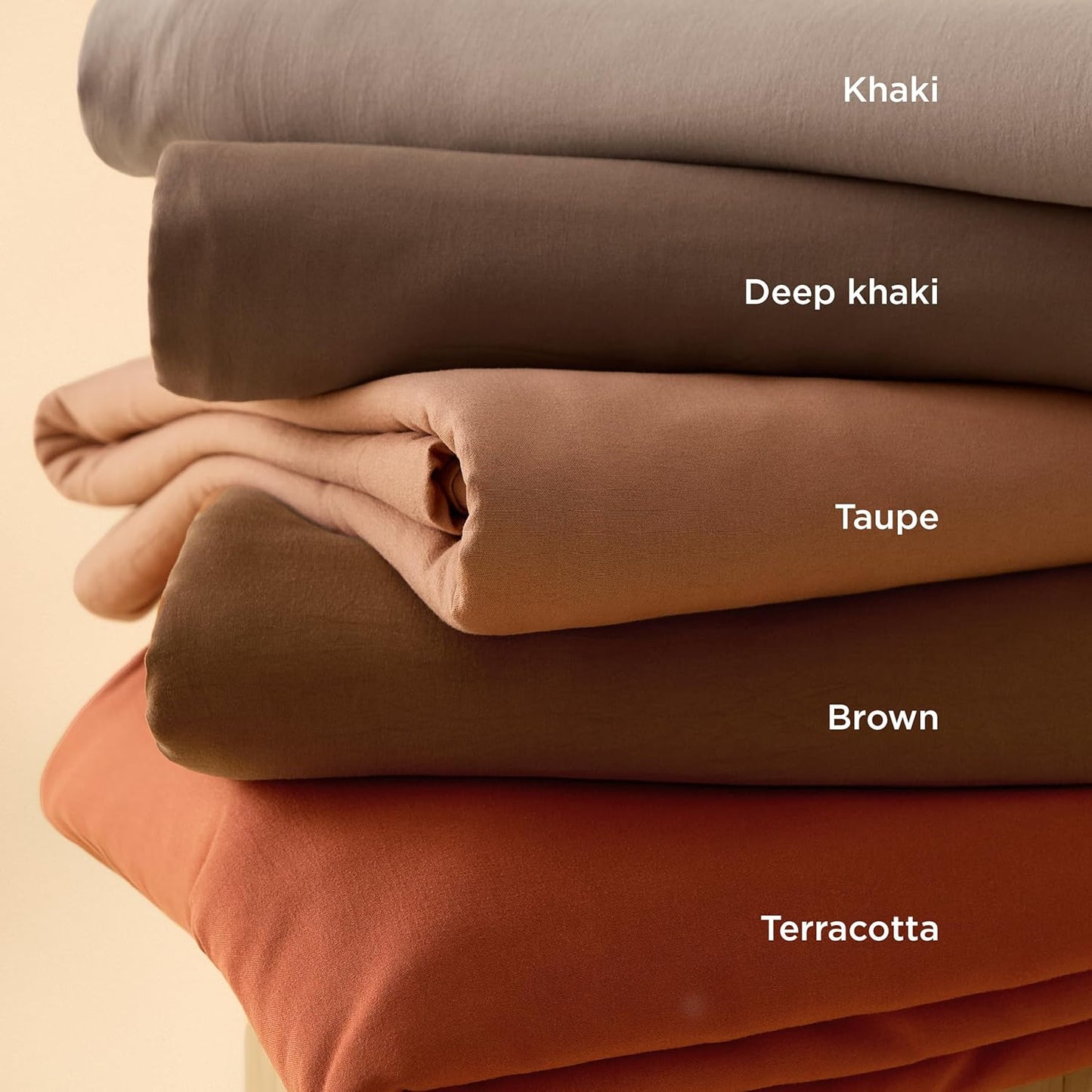 Bedsure Khaki Duvet Cover Set - Extra Soft King Size 3-Piece Bedding, 104x90 Inches with Zipper Closure & 2 Pillow Shams