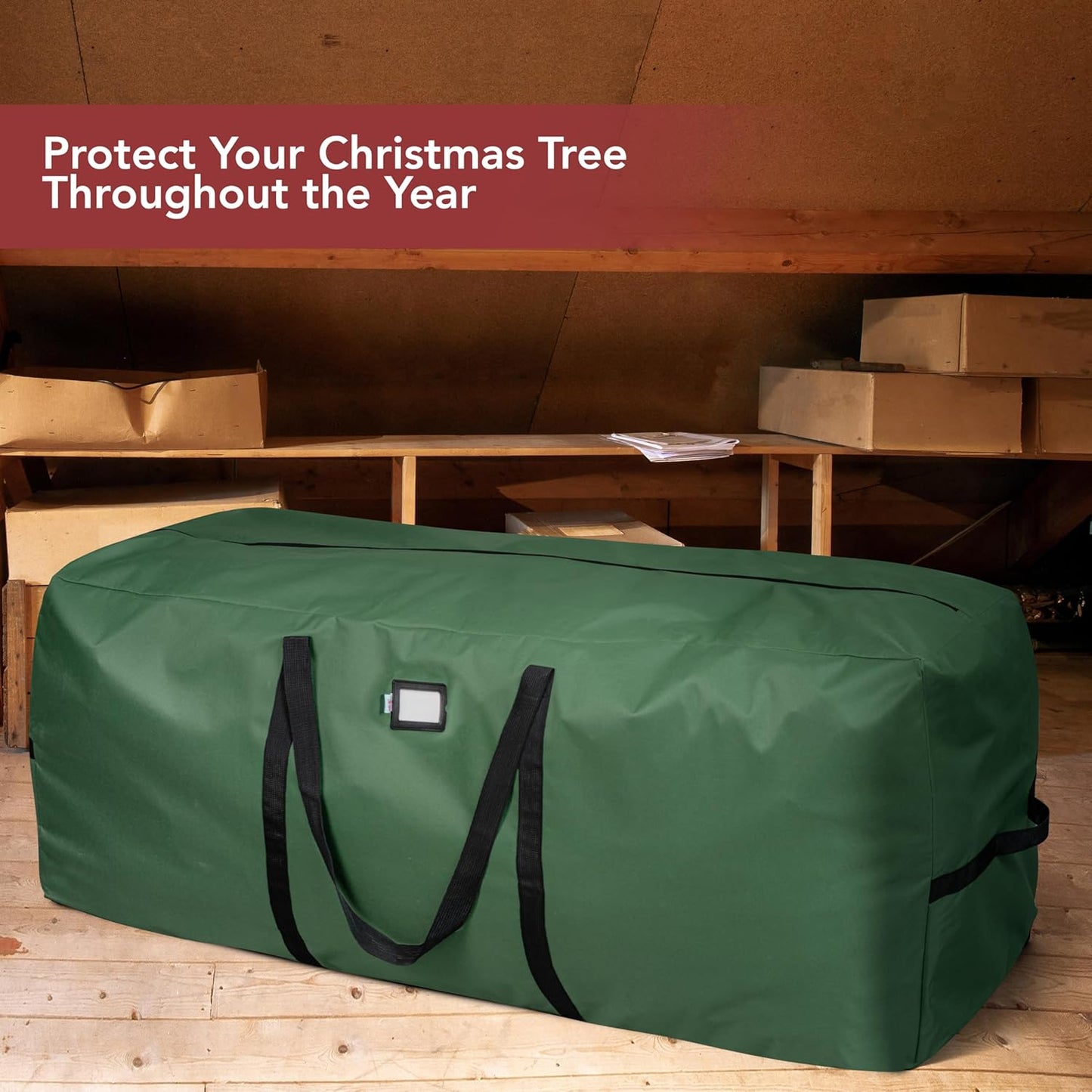 Skiennix Holiday Cheer Christmas Storage Bag - Heavy Duty Waterproof Design for 9ft Artificial Tree | Green