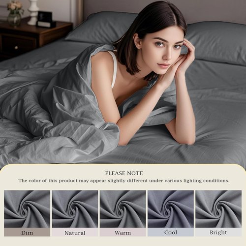 FreshCulture Queen Fitted Sheet - Premium Hotel-Quality Ultra Soft Microfiber - Elegant Dark Grey