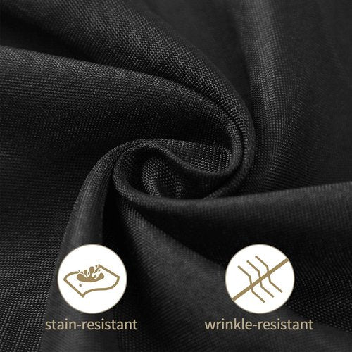 Ascoza 2pack 70x70 Inch Black Square in Polyester Fabric Tablecloth for Wedding,Banquet,Restaurant and Parties