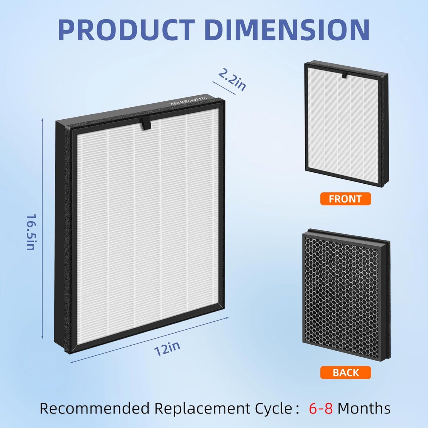 Puro 400 True HEPA Replacement Filter - 3-in-1 High-Efficiency Activated Carbon Filter | 2-Pack