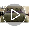 BISELINA Queen Cotton Muslin Duvet Cover Set Reversible Floral Yarn-Dyed Green Purple