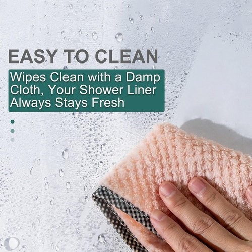 AmazerBath Clear Shower Curtain Liner - Waterproof PEVA with 3 Magnets & 12 Rustproof Grommets | 72x72 Inches
