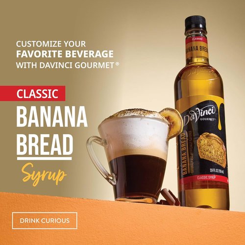 DaVinci Gourmet Banana Bread Syrup - 25.4 Fl Oz | Delicious Flavor for Baking & Beverages