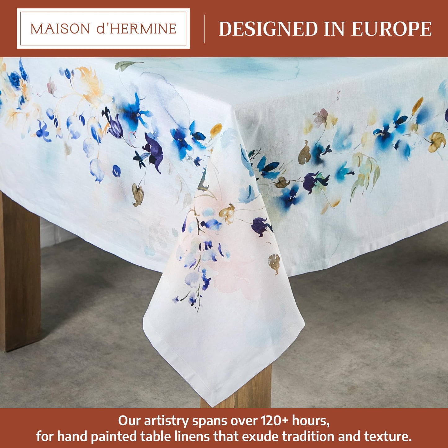 Maison d' Hermine Table Cloth Rectangle Table 100% Cotton 54 x 72 Inches Tablecloth Reusable Decorative for Dining Kitchen Room Farmhouse Home Gifts for Mothers Day Spring Summer - Lazy Summer Days
