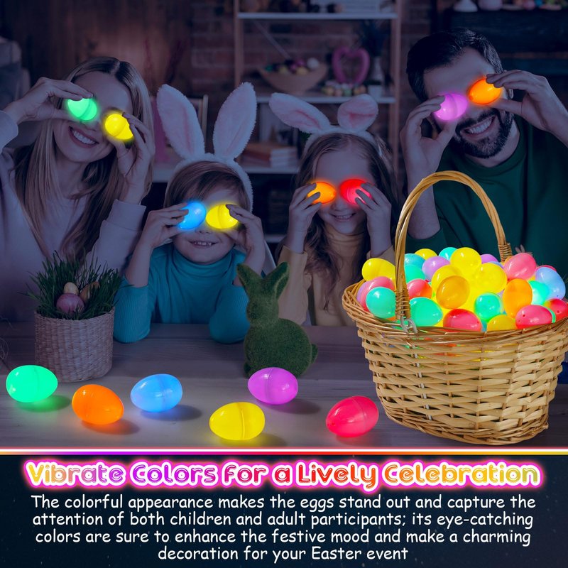 PullCrease 720 Pieces Easter 1.77 Inch Glow in The Dark Eggs Bulk Include 360 Pcs Mini Easter Glow Eggs with 360 Pcs Mini Sticks Basket Stuffers for Night Egg Hunt Party Supplies(Multicolor)