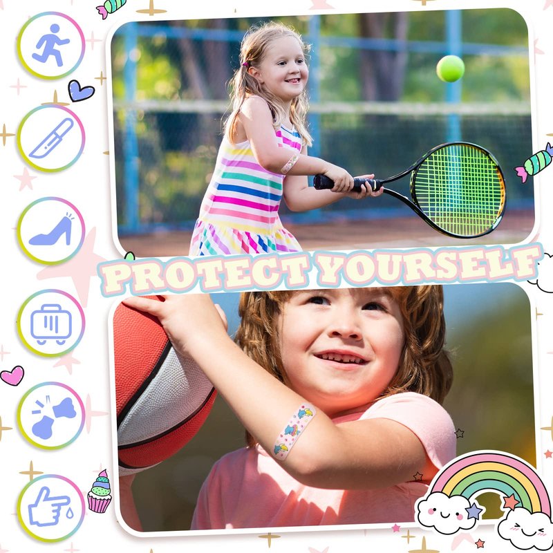 Kids Adhesive Bandages Bulk Cute Cartoon Bandages for Kids Waterproof Breathable Protect Scrapes and Cuts for Girls Boys Children Toddlers(120 Pieces)