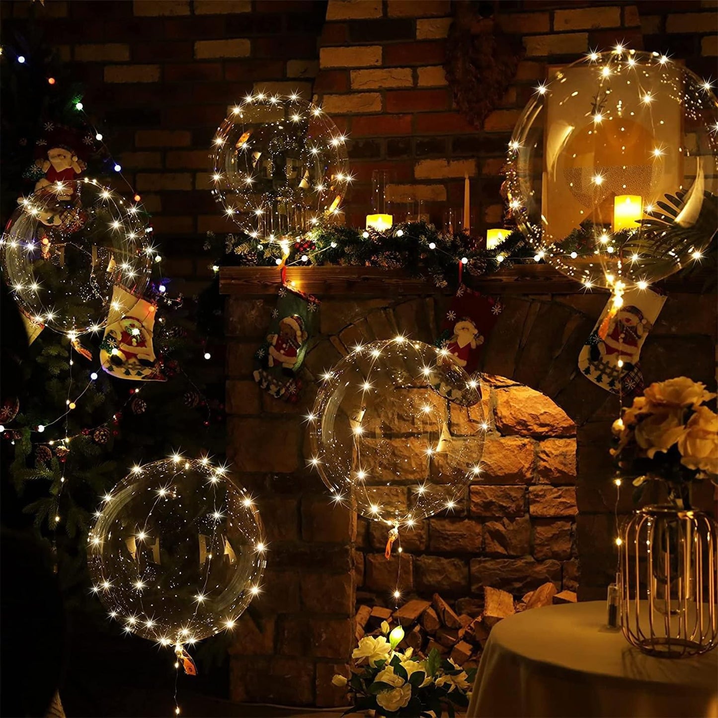 ComboJoy 20 Pack Led Balloons Light Up with Warm White Lights, 25 Transparent Balloons and 20 Pcs Led Lights, Perfect Supply for Wedding, Birthday Party, Glow Stick Party
