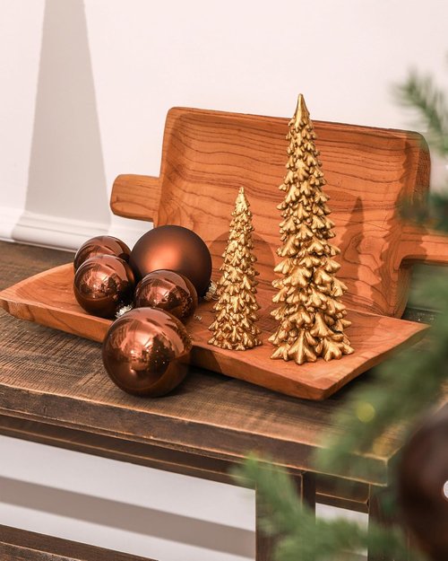 DN DECONATION Brown Glass Christmas Ball Ornaments - Set of 9 | 3" Hanging Baubles for Tree Decoration