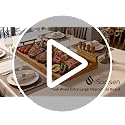 Socisen 36" Teak Charcuterie Board with 4-Piece Cheese Knife Set & Handles