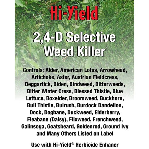 Hi-Yield 2,4-D Selective Weed Killer - Effective Herbicide for Lawn Care | 1 Gallon
