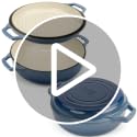 2-in-1 Enameled Cast Iron Braiser Pan with Grill Lid - 3.3-Quart