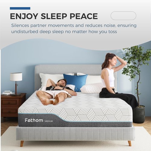 FATHOM 10-Inch Queen Memory Foam Mattress - Cool Sleep & Back Pain Relief | CertiPUR-US Certified