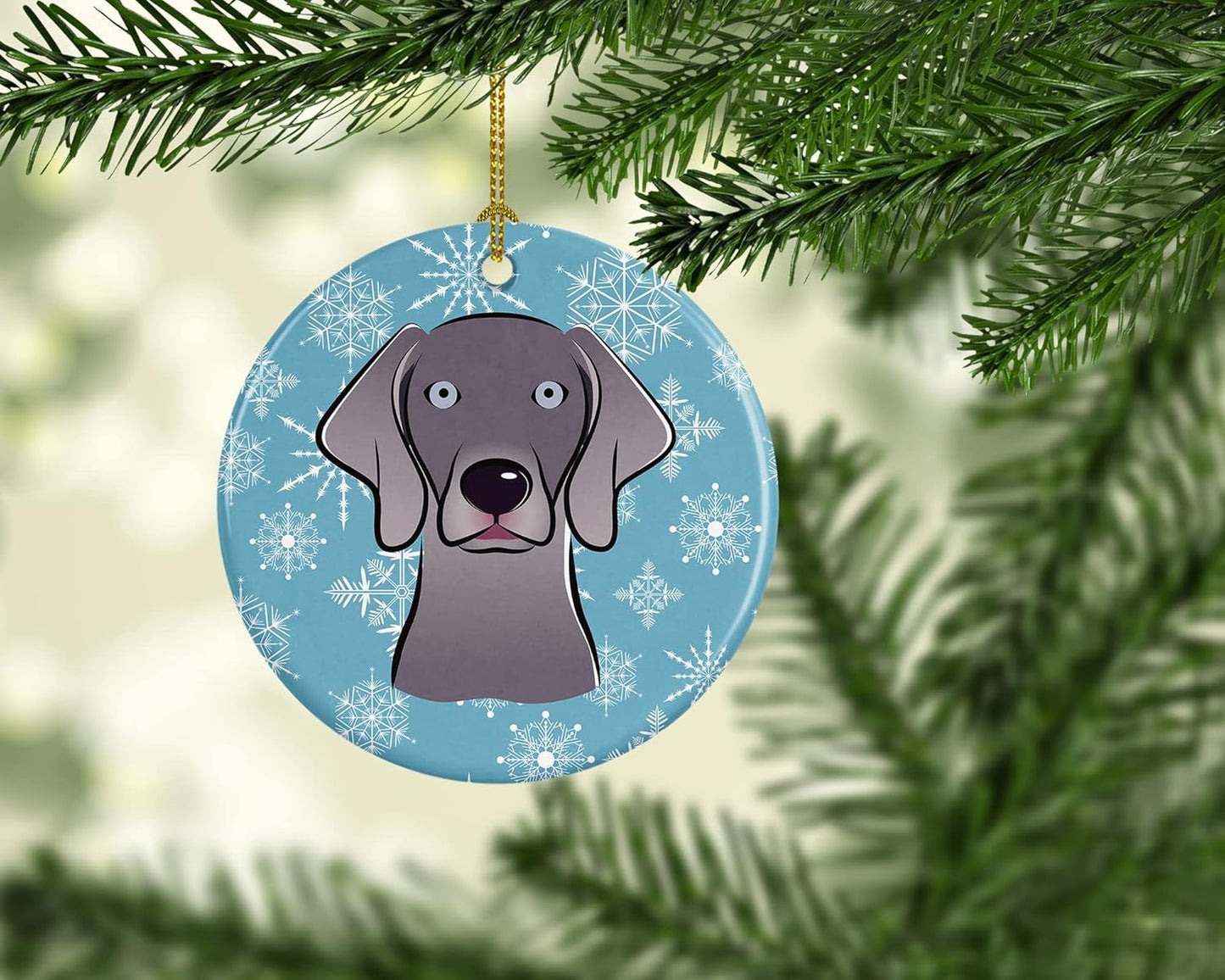 Jack Russell Terrier Snowflake Ceramic Ornament - 3" Christmas Tree Decoration