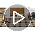 Beige Plaid Outdoor Rug 3x5 for Front Porch, Washable Non Slip Entryway, Farmhouse Style