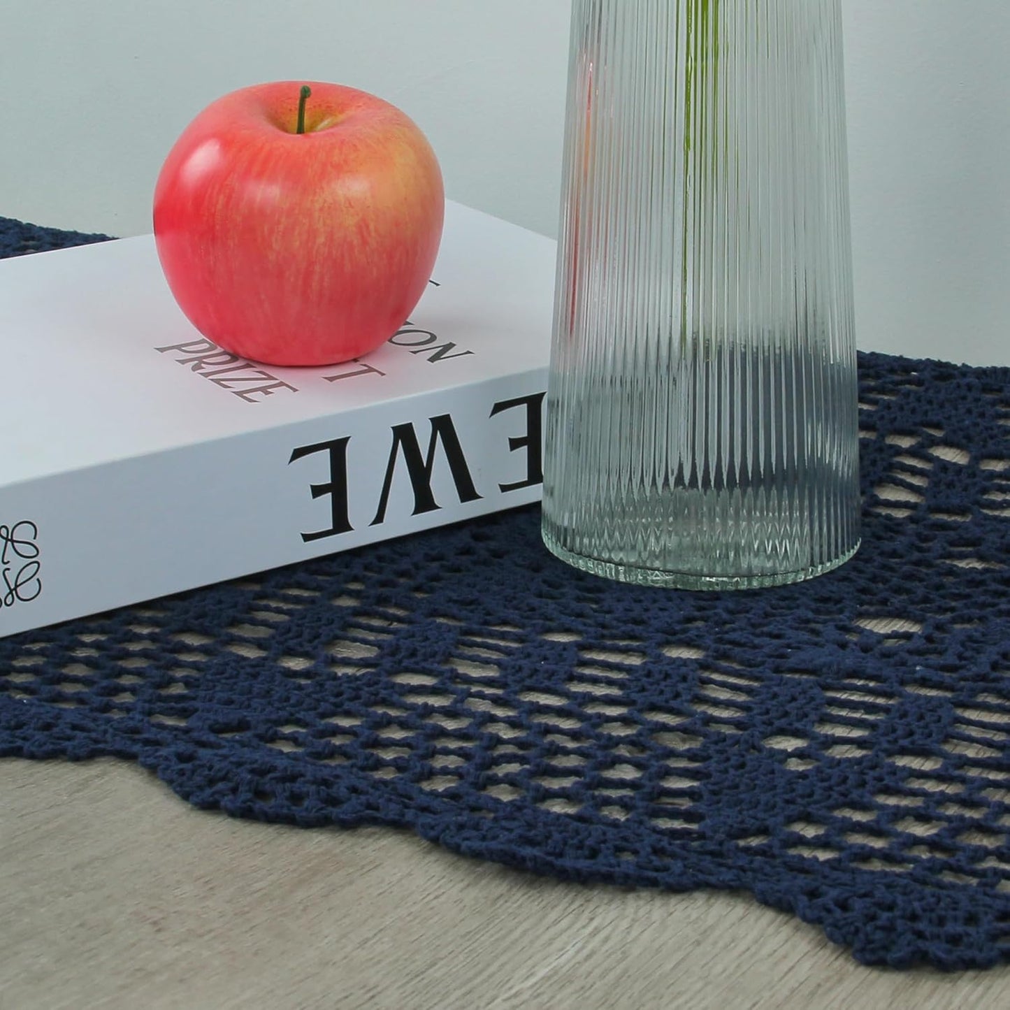 Handmade Crochet Lace Table Runner 15x51 Inch - Elegant White Décor