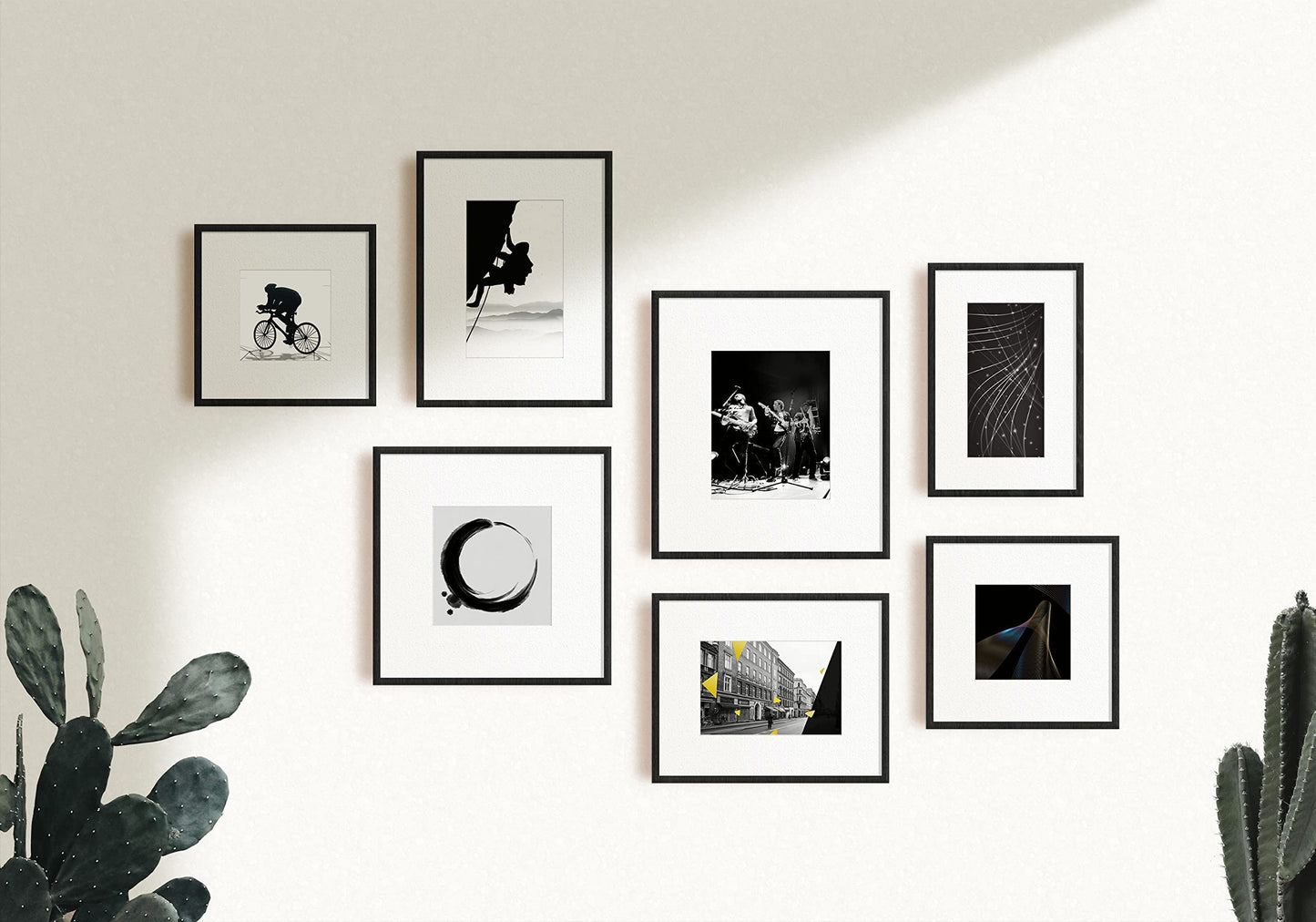 Picrit 8x12 Picture Frame Set of 4, Made of High Definition Real Glass, Display 6x8 with Mat or 8x12 Without Mat, Photo Frames for Wall Mounting or Table Top Display, Black