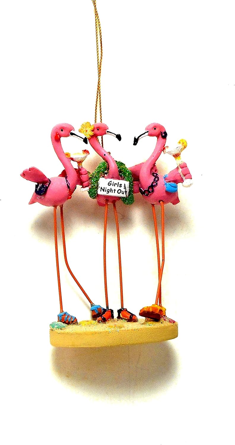 Pink Flamingo Beach Ornament - Cape Shore Girls Night Out Resin Decor