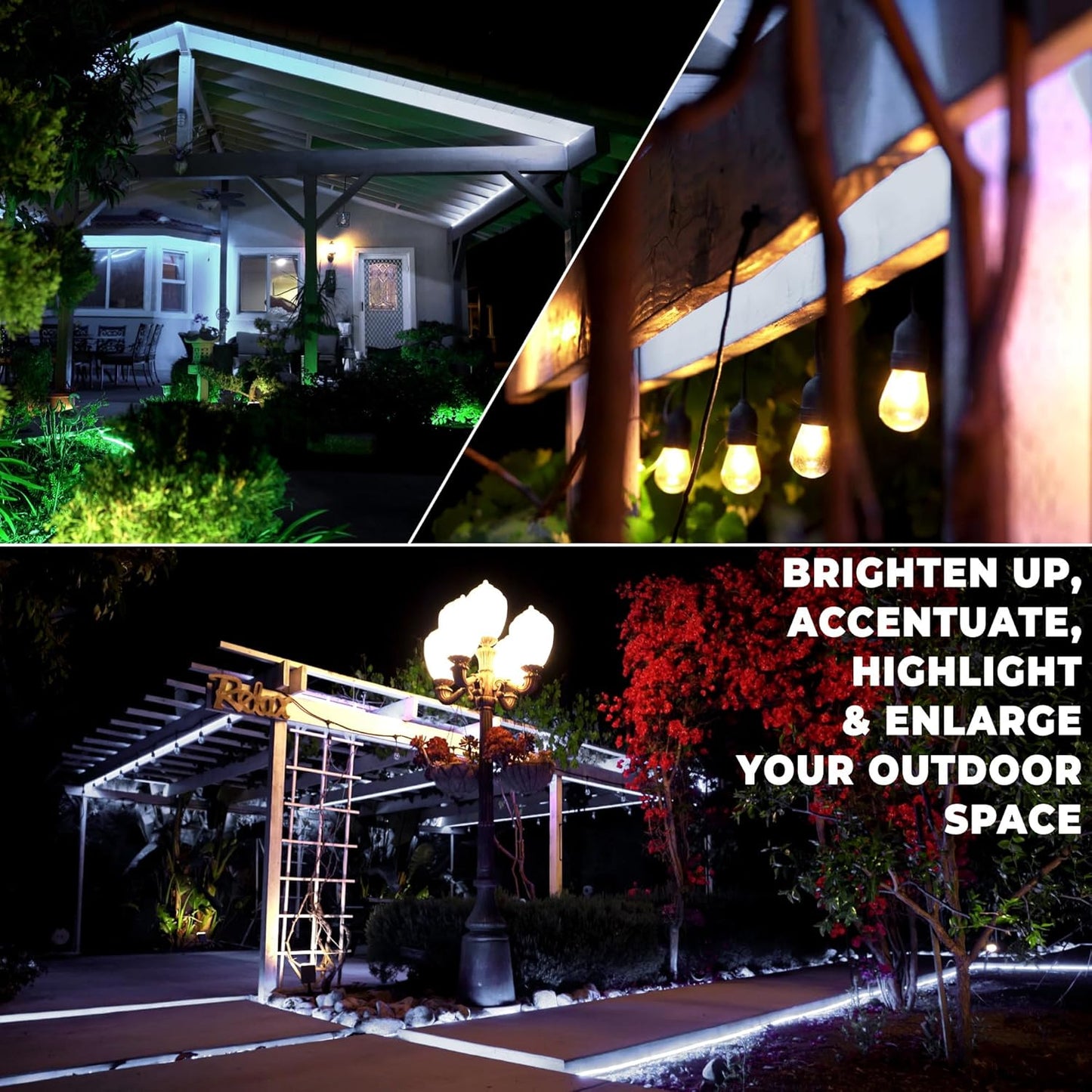 10ft Waterproof LED Rope Lights - 108 LEDs, Connectable Outdoor Christmas Decor