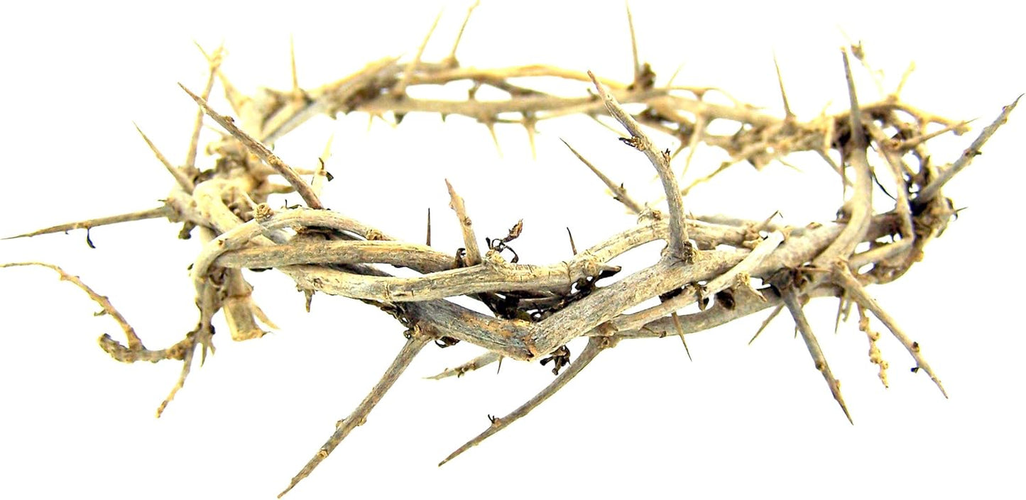 Religious Gifts - Handmade 6-Inch Crown of Thorns Cross Accent for Easter & Lent