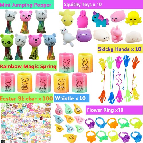 GDWDGJ 300pcs Easter Eggs with Toys Inside Bulk Filled Easter Egg Fillers 100 Pack Non Candy Stuffed Easters Basket Stuffers Essentials for Kids Girls Toddlers Boys Easters Egg Hunt Party Favors