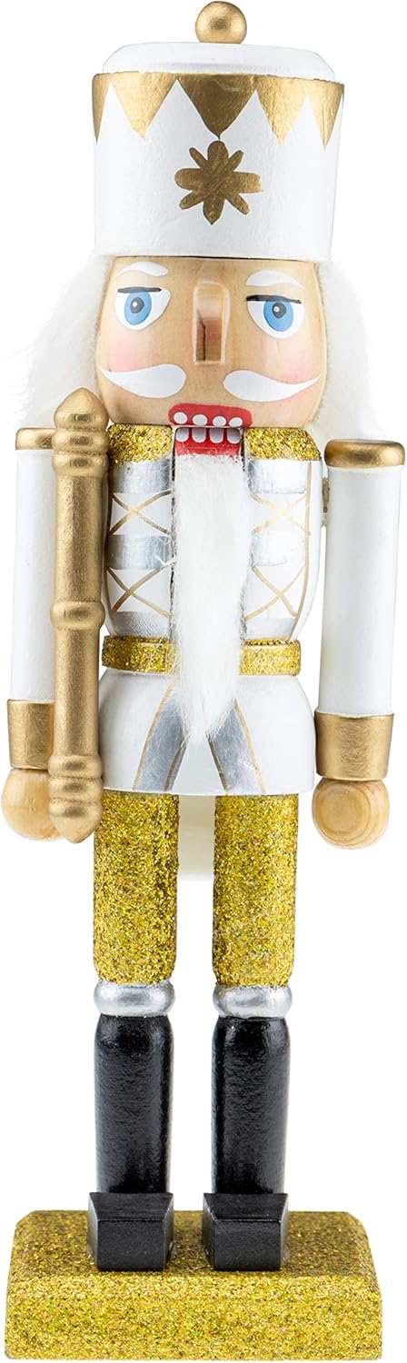 Red Prince 12-Inch Wooden Nutcracker - Festive Christmas Décor for Shelves & Tables