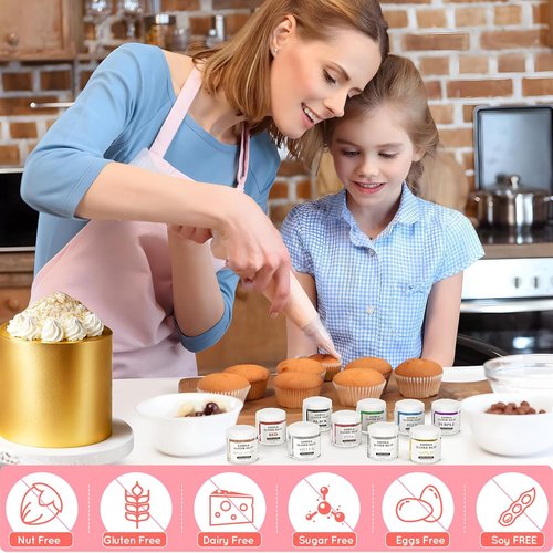 Cherrysea Luster Dust Edible Set - Food Grade Shimmer Powder for Cakes & Cocktails | 4g Bottles - Silver & White