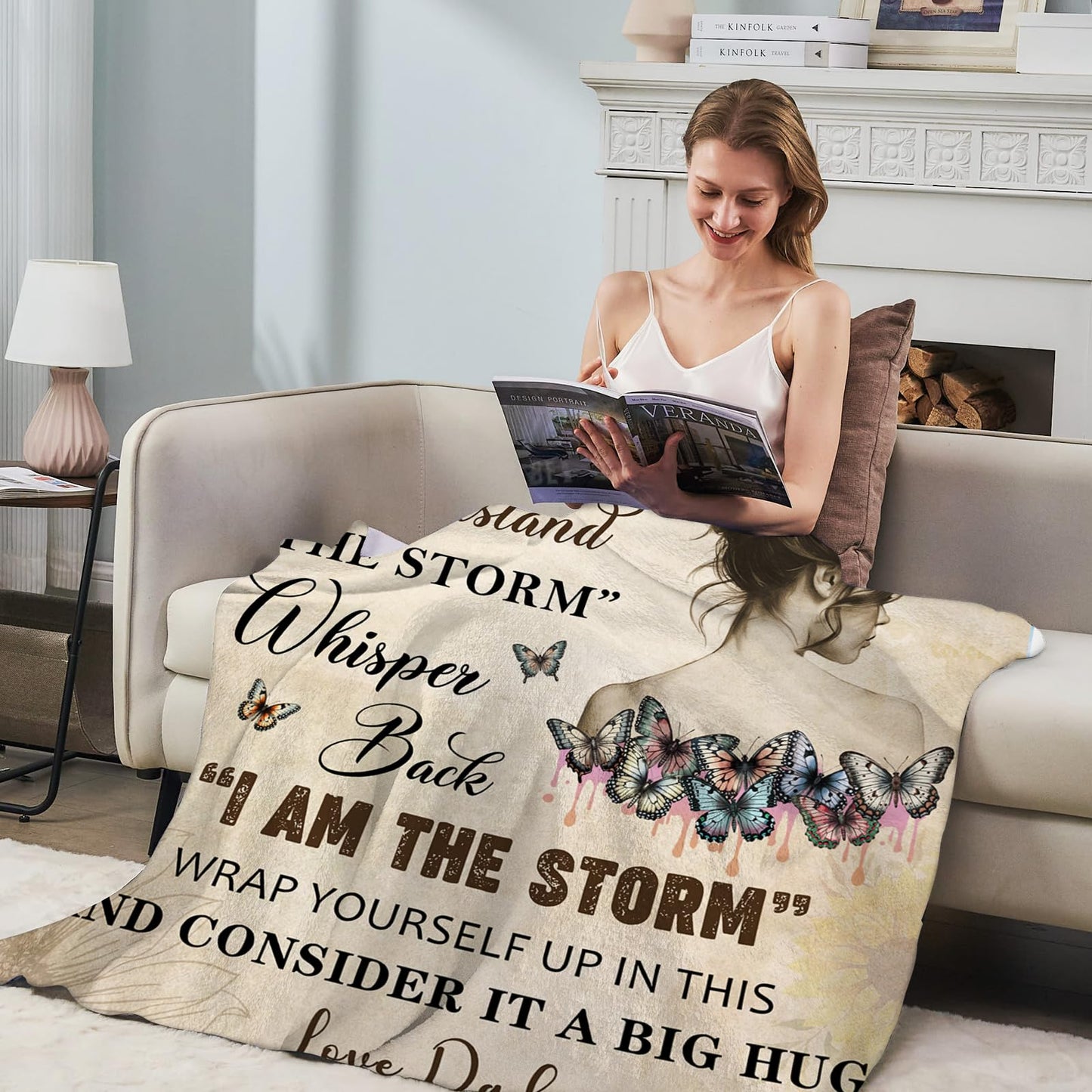 JOPJOLIW to My Badass Daughter Blanket from Dad - to My Daughter from Dad Gifts for Daughter Blanket, Badass Daughter Blanket Gift from Dad and Mom, 60" x 80"
