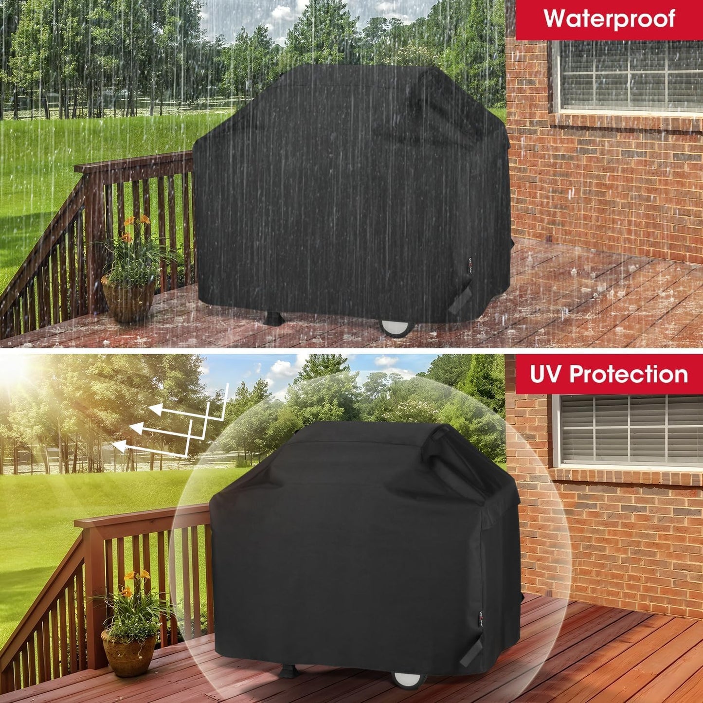 Unicook Heavy Duty BBQ Grill Cover - 65-Inch Waterproof & UV Resistant | Fits Weber, Char-Broil, Nexgrill