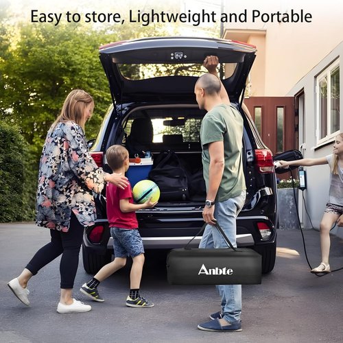Anbte Aluminum Camping Table - 3ft Adjustable Height with Storage Net & Bag | Lightweight Roll-Up for Indoor/Outdoor Use, Black