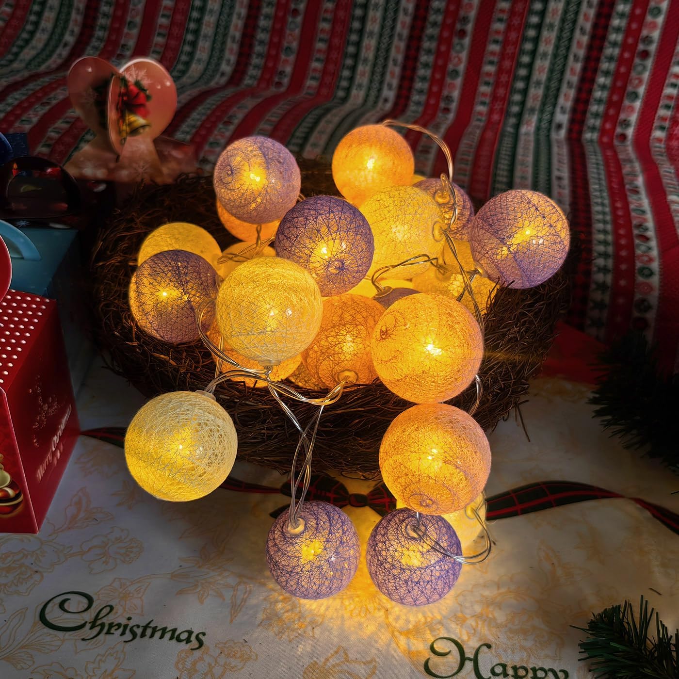 30-Count Battery Operated LED Fairy Lights - 10ft Yellow, Orange & White String Lights for Garden Decor