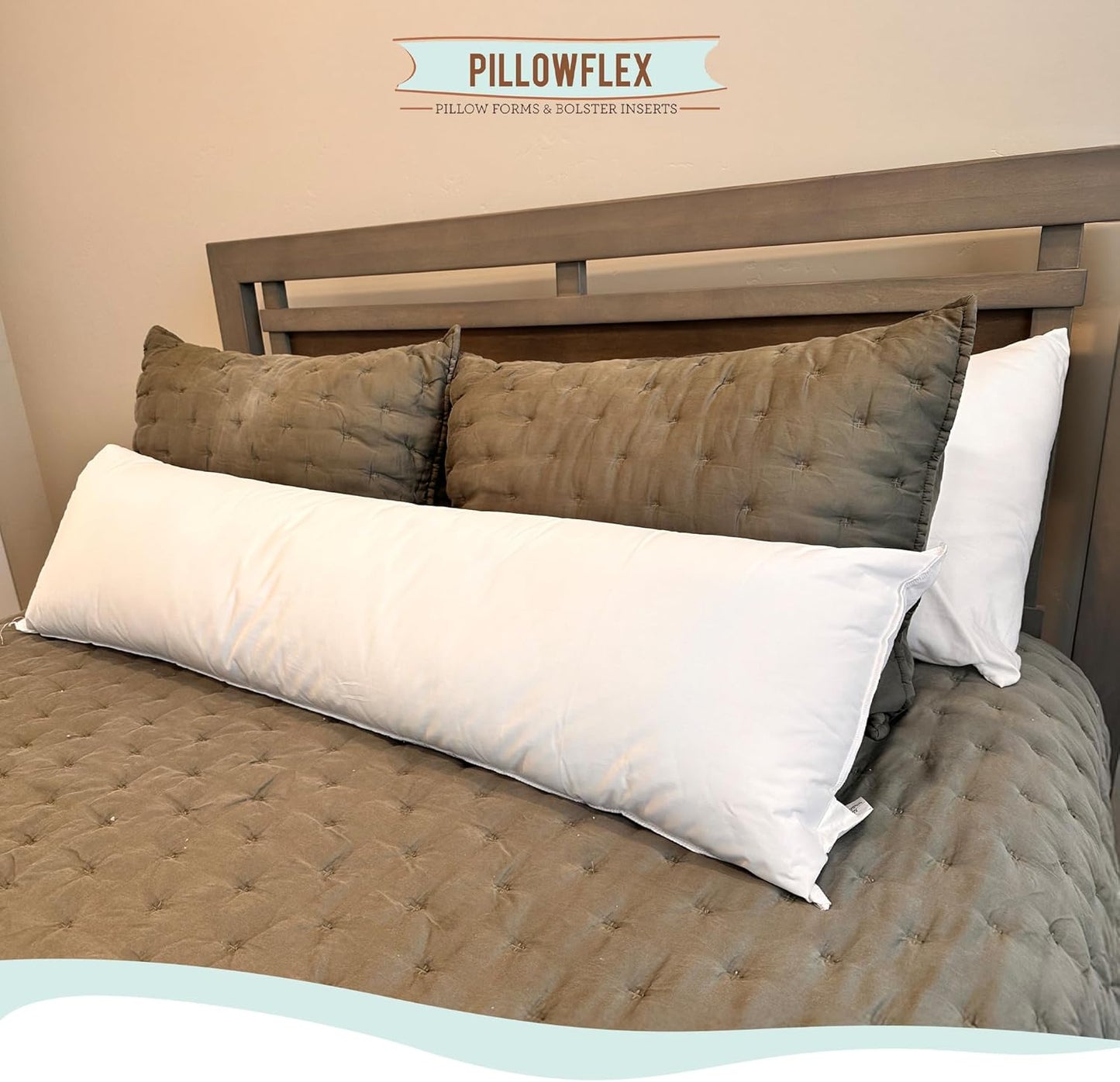 Pillowflex Synthetic Down Pillow Insert - Ultra Soft 14x36 Down Alternative Body Pillow for Comfort