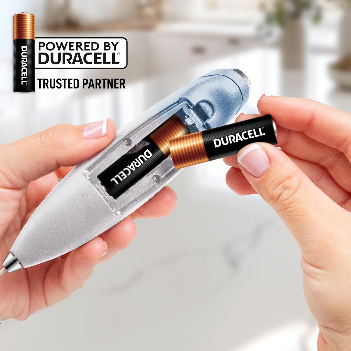 Zulay Kitchen Milk Frother - Powerful Handheld Whisk for Coffee, Lattes & Hot Chocolate | Includes 4 Duracell Batteries