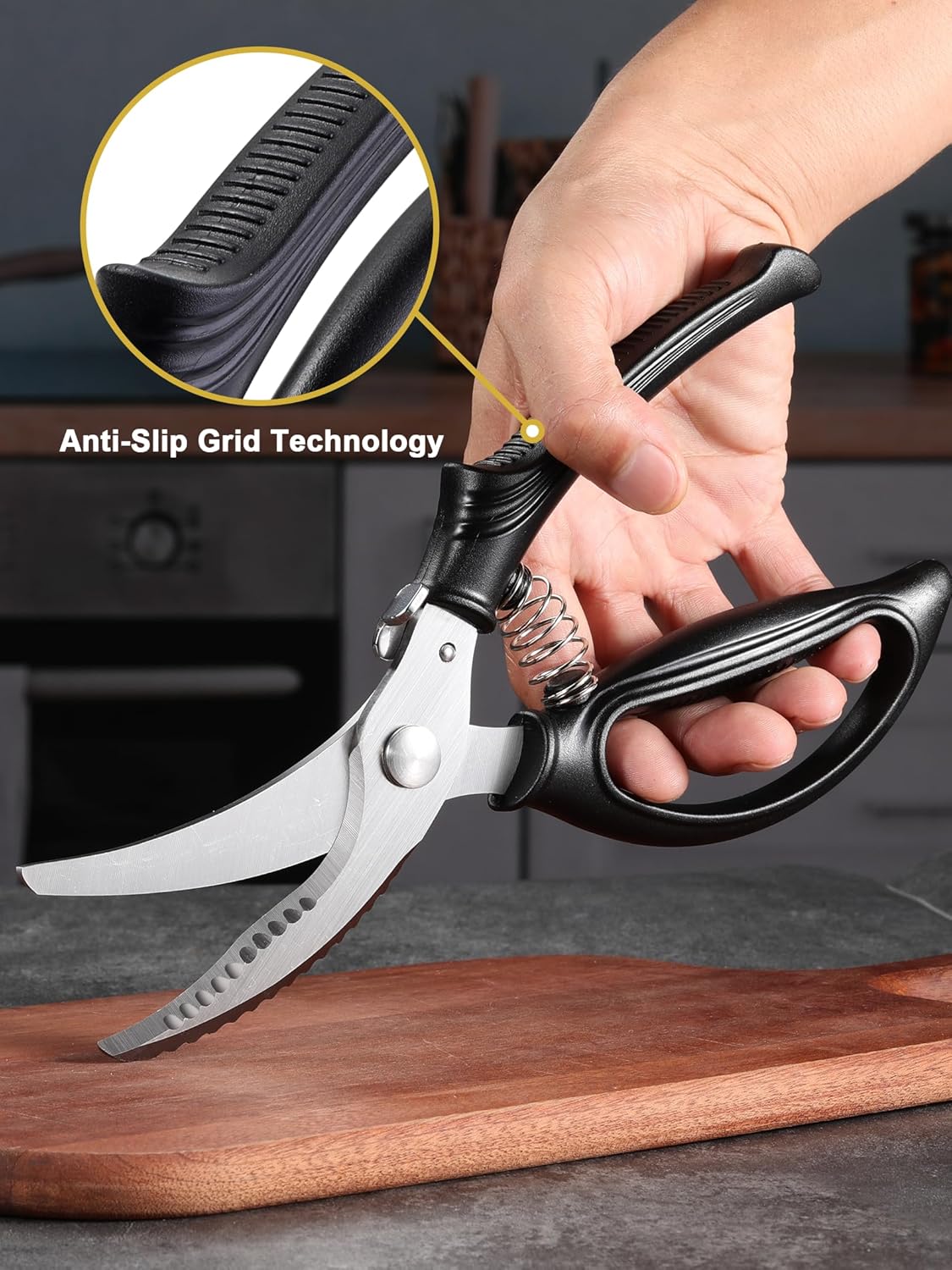 Regine Switzerland Poultry Shears - Heavy Duty Kitchen Scissors with Anti-Slip Handle | Dishwasher Safe
