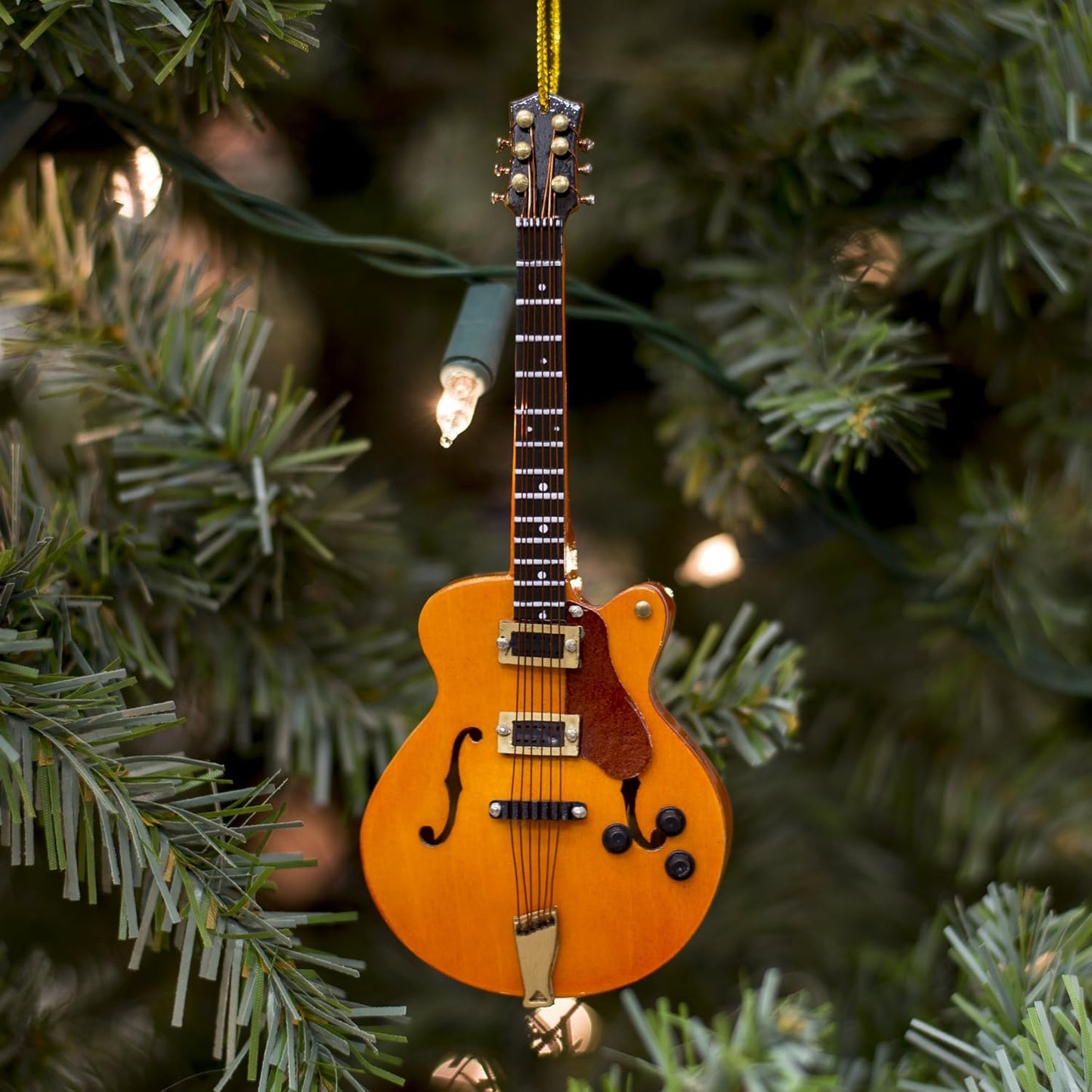 Hollow Body Electric Guitar Christmas Tree Ornament - 5 Inch Broadway Gifts
