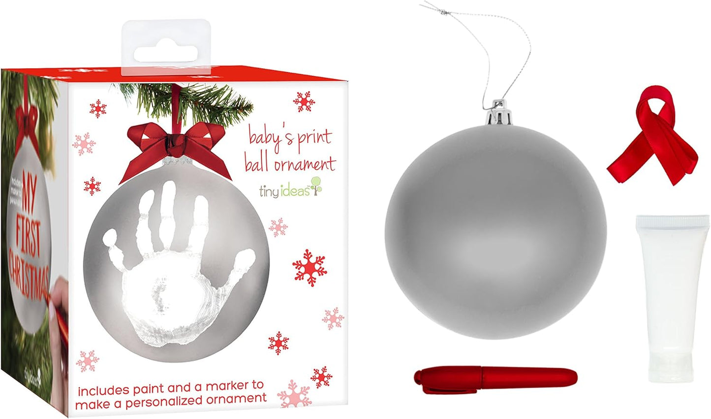 Christmas Baby Handprint Ornament Kit - DIY Keepsake Bauble with Paint for Newborns