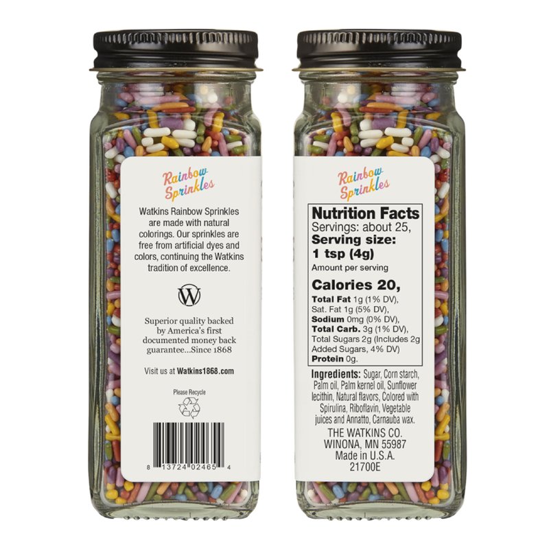 Watkins Rainbow Decorating Sprinkles, 3.4 Ounce Jar, 3-Pack