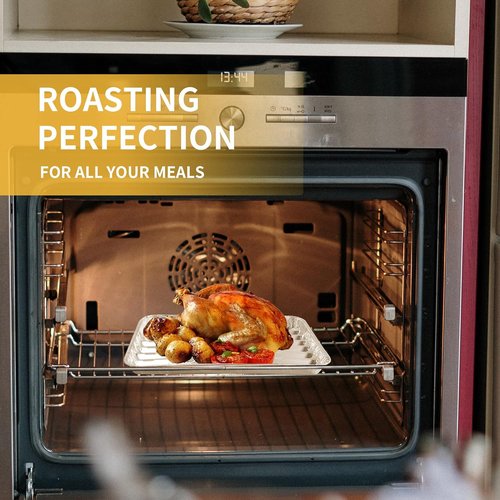 Aluminum Broiler Pan 25 Pack - 13 x 9 x 1 Inch Disposable Foil Baking Sheets for Oven & BBQ