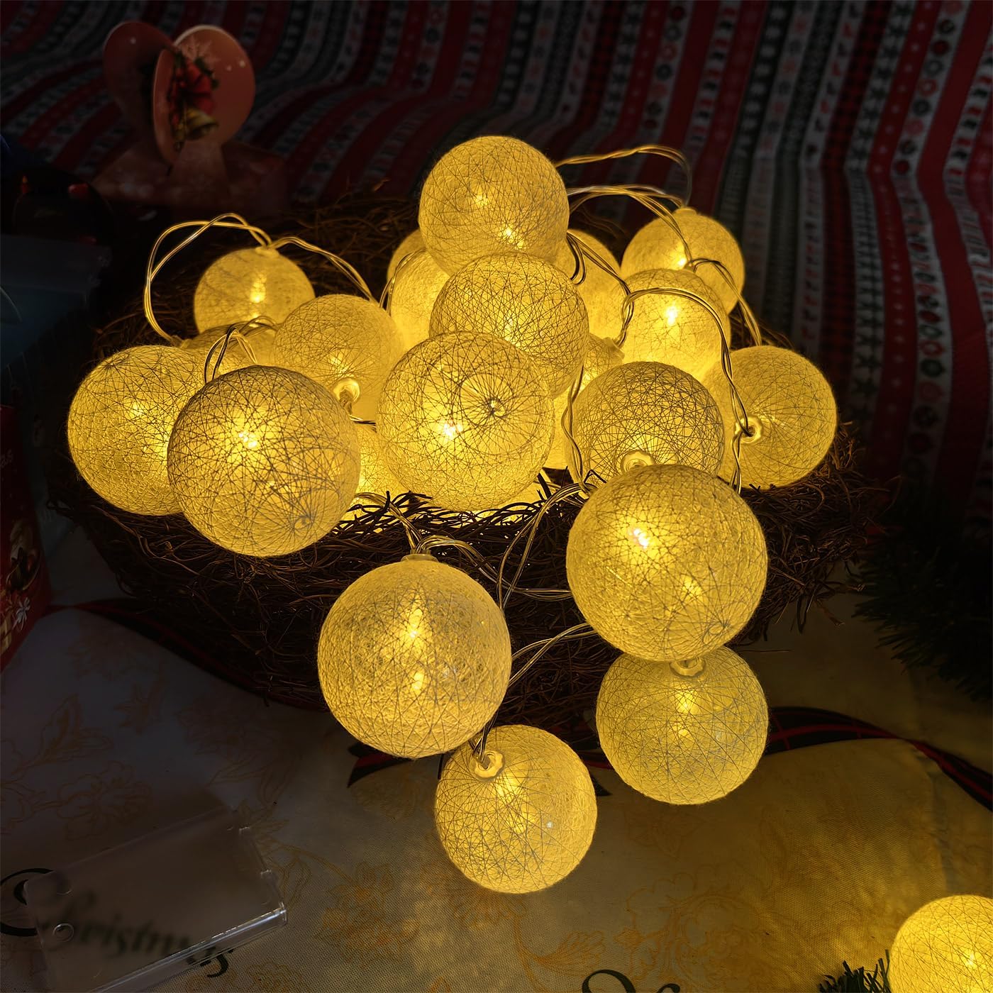 30-Count Battery Operated LED Fairy Lights - 10ft Yellow, Orange & White String Lights for Garden Decor