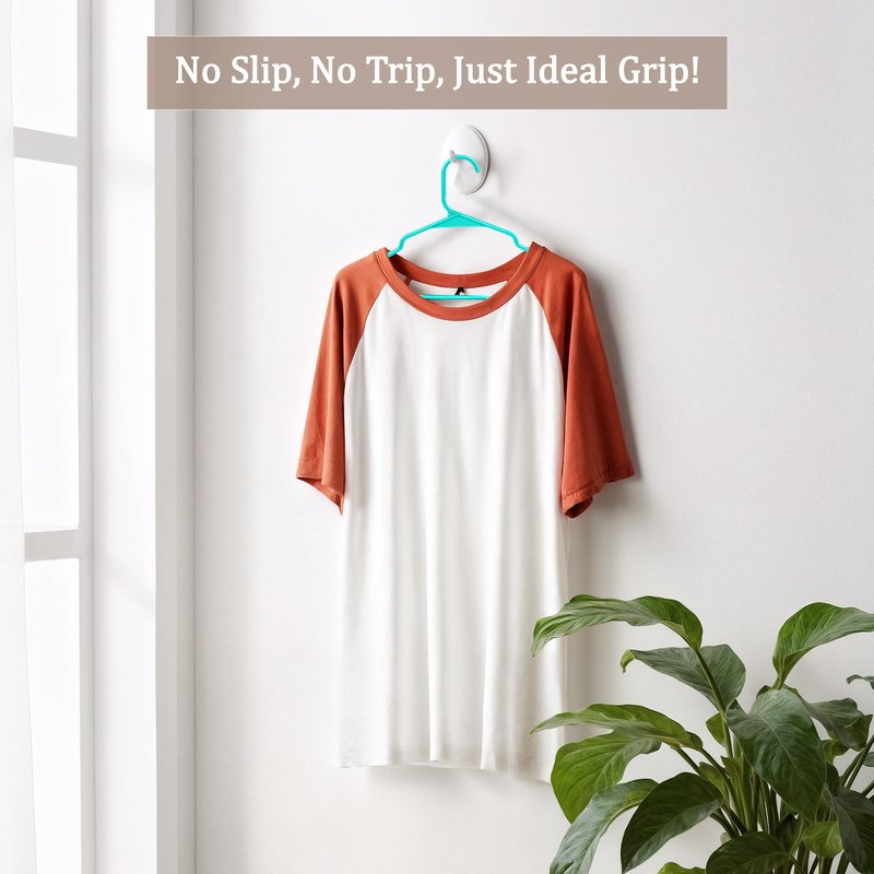 Utopia Home Plastic Hangers 50 Pack, Space Saving Plastic Clothes Hangers for Adults with Built-in Strap Hooks, Essential for Shirts, Pants, Skirts & Coats (Aqua)