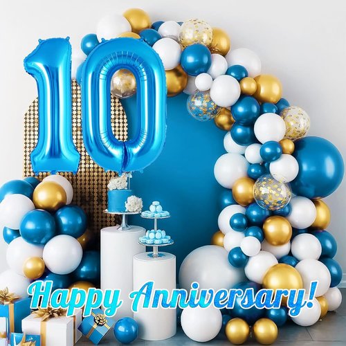 Blue Number 1 Balloon - 40 Inch Jumbo Foil Mylar Balloon for First Birthday Party & Anniversary Celebrations