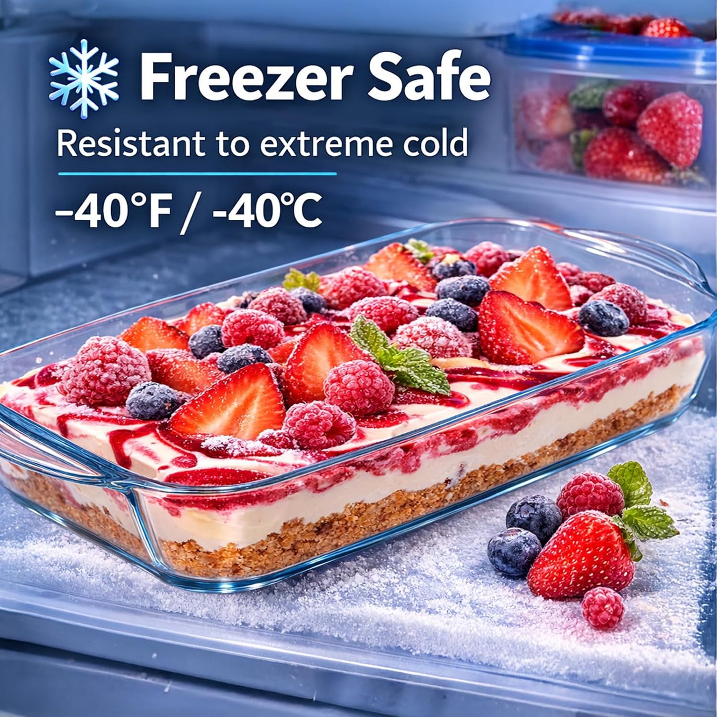 Ums 4-Qt Glass Baking Dish - Borosilicate Casserole with Lid | Oven, Microwave & Dishwasher Safe (15.7'' x 9.8'' x 2.4'')
