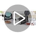 FOHERE Black Double Belgian Waffle Maker 180° Flip, 8 Slices, 1400W