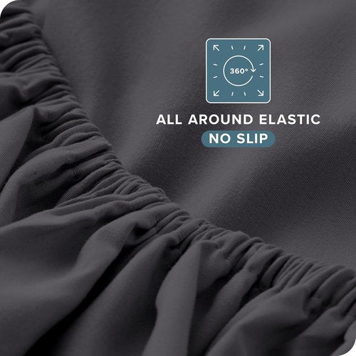Bare Home Queen Sheet Set - Ultra-Soft 1800 Microfiber Bedding - Deep Pockets - 4 Piece Set | Forged Iron Grey